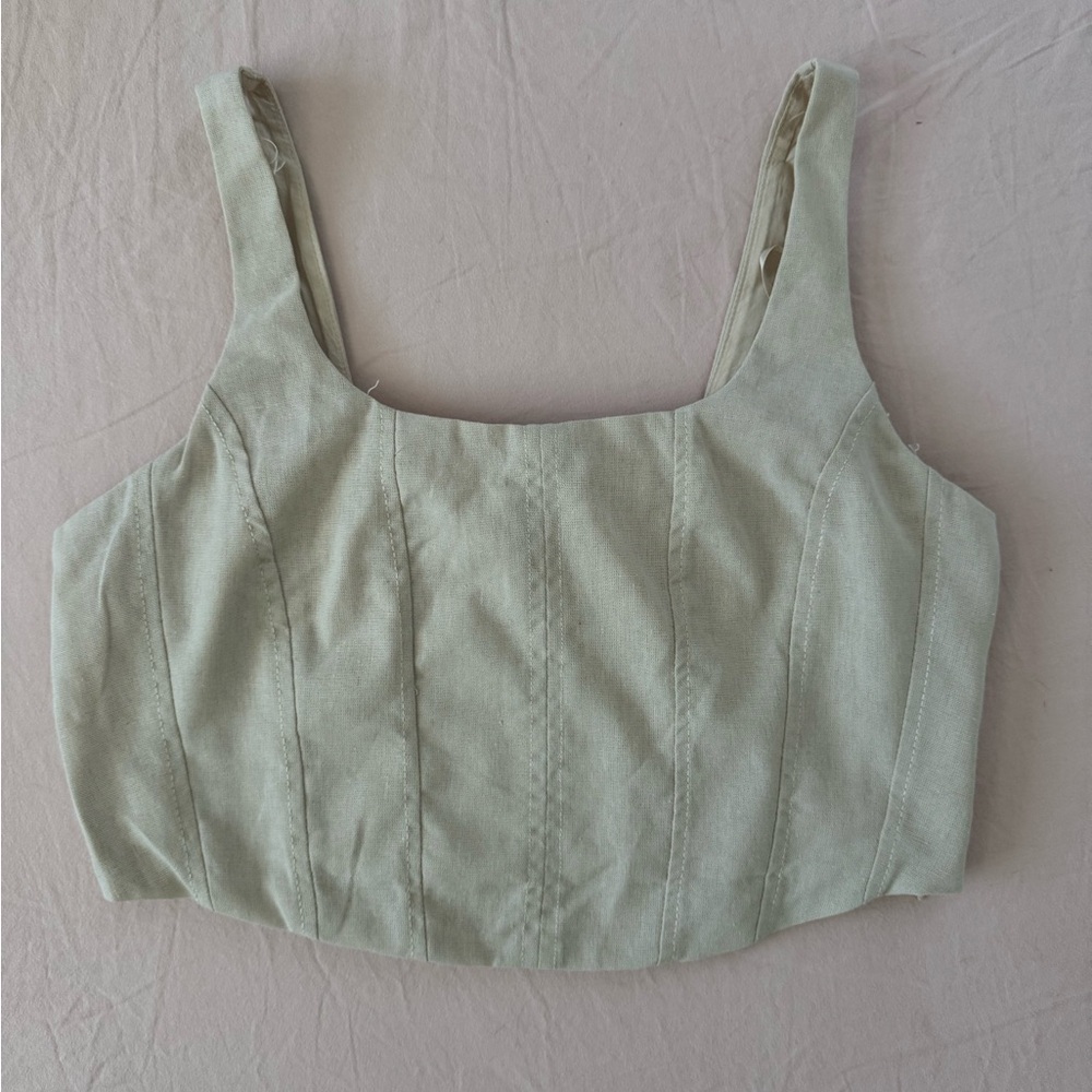 Crème cropped corset Women's Top